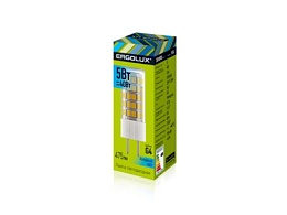 Ergolux LED-JD-5W-G4-4K (Эл.лампа светодиодная 5Вт G4 4500К 207-240В) 10/100